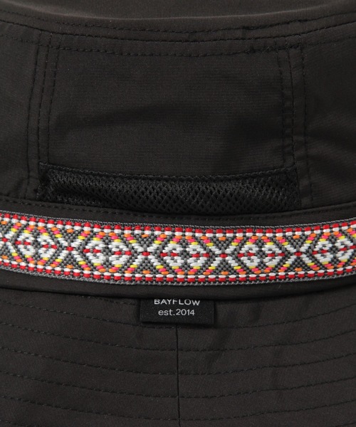 BAYFLOW（ベイフロー）の「【UVケア・接触冷感・吸水速乾・撥水】アドベンチャーテープハット（ハット・メンズ・ブラック/カーキ・FREE）」の9枚目の写真