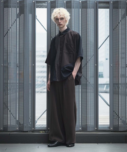 HARE(ハレ)の「【一部カラーSET UP対応】サイコウチクストライプシャツ(HARE)(シャツ/ブラウス・メンズ・ブラック系その他/ネイビー系/ホワイト系その他・FREE)」の5枚目の写真