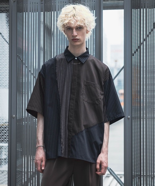 HARE(ハレ)の「【一部カラーSET UP対応】サイコウチクストライプシャツ(HARE)(シャツ/ブラウス・メンズ・ブラック系その他/ネイビー系/ホワイト系その他・FREE)」の11枚目の写真
