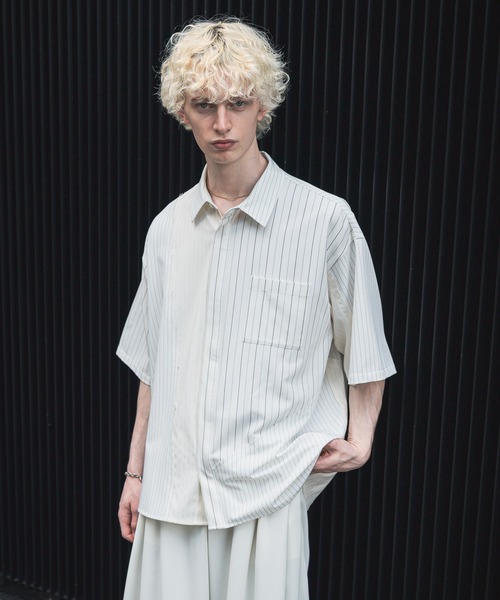 HARE(ハレ)の「【一部カラーSET UP対応】サイコウチクストライプシャツ(HARE)(シャツ/ブラウス・メンズ・ブラック系その他/ネイビー系/ホワイト系その他・FREE)」の22枚目の写真