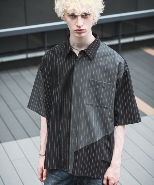 HARE(ハレ)の「【一部カラーSET UP対応】サイコウチクストライプシャツ(HARE)(シャツ/ブラウス・メンズ・ブラック系その他/ネイビー系/ホワイト系その他・FREE)」の17枚目の写真