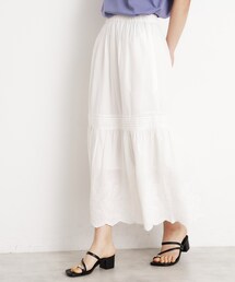 THE SHOP TK  | スカラップ刺繍スカート【洗濯機OK】(スカート)