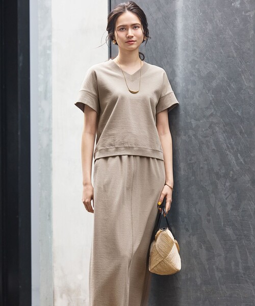 23区（ニジュウサンク）の「【SLOW/WEB限定】ラスティックテリー Vネック カットソー（Tシャツ/カットソー・レディース・ライトグレー系/ダルブルー系/ベージュ系・38）」の6枚目の写真