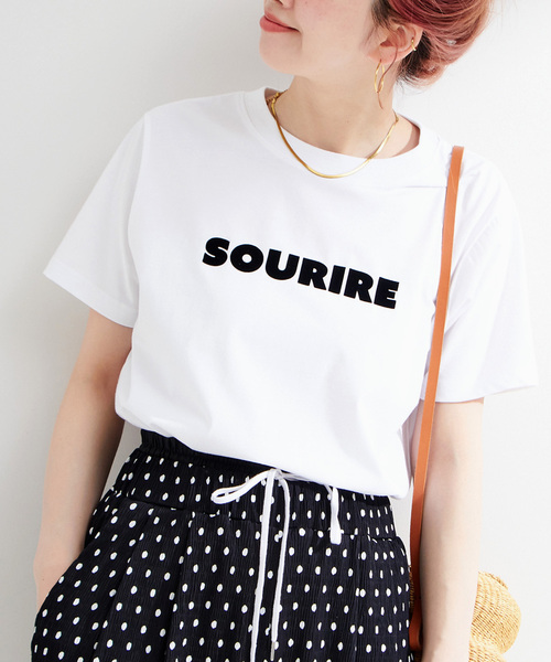 追加》手洗い可 / フロッキープリントロゴTEE（Tシャツ