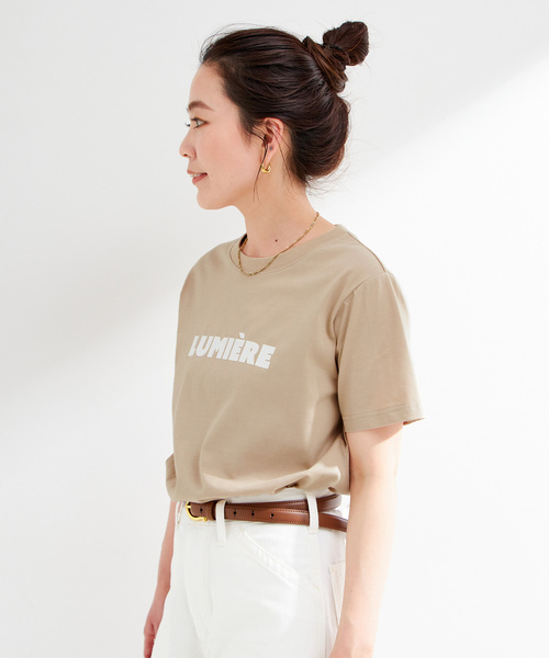 B.C STOCK(ベーセーストック)の「《追加》手洗い可 / フロッキープリントロゴTEE(Tシャツ/カットソー・レディース・ブラック系その他/ホワイト/ベージュ・FREE)」の13枚目の写真
