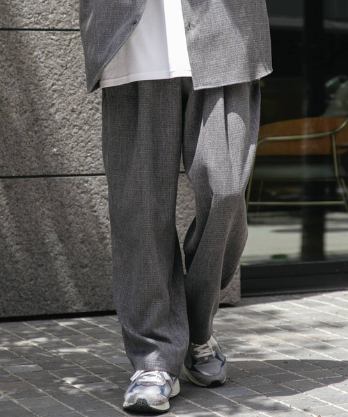 SENSE OF PLACE by URBAN RESEARCH(センスオブプレイスバイアーバンリサーチ)の「メランジタックワイドパンツ(その他パンツ・メンズ・ライトベージュ/チャコールグレー/ミント・MEDIUM/LARGE)」の8枚目の写真