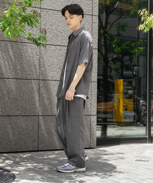 SENSE OF PLACE by URBAN RESEARCH(センスオブプレイスバイアーバンリサーチ)の「メランジタックワイドパンツ(その他パンツ・メンズ・ライトベージュ/チャコールグレー/ミント・MEDIUM/LARGE)」の9枚目の写真