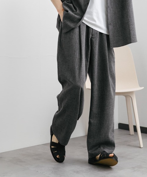 SENSE OF PLACE by URBAN RESEARCH(センスオブプレイスバイアーバンリサーチ)の「メランジタックワイドパンツ(その他パンツ・メンズ・ライトベージュ/チャコールグレー/ミント・MEDIUM/LARGE)」の11枚目の写真