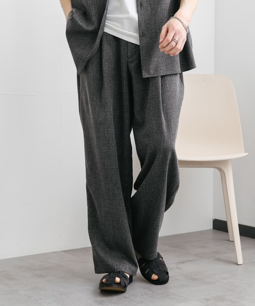 SENSE OF PLACE by URBAN RESEARCH(センスオブプレイスバイアーバンリサーチ)の「メランジタックワイドパンツ(その他パンツ・メンズ・ライトベージュ/チャコールグレー/ミント・MEDIUM/LARGE)」の13枚目の写真