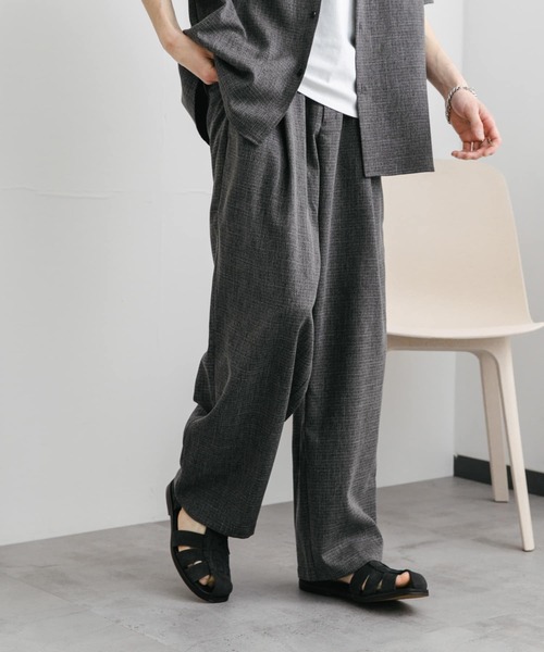 SENSE OF PLACE by URBAN RESEARCH(センスオブプレイスバイアーバンリサーチ)の「メランジタックワイドパンツ(その他パンツ・メンズ・ライトベージュ/チャコールグレー/ミント・MEDIUM/LARGE)」の14枚目の写真