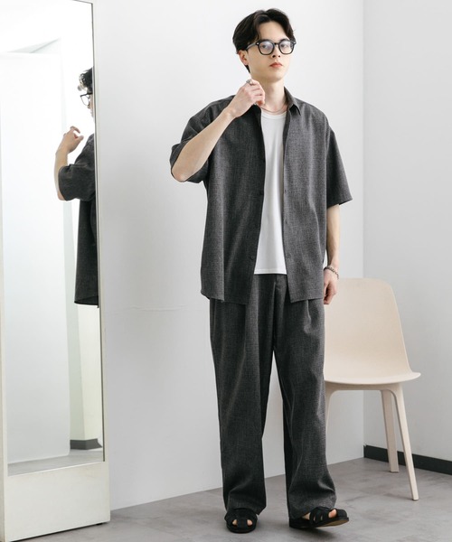 SENSE OF PLACE by URBAN RESEARCH(センスオブプレイスバイアーバンリサーチ)の「メランジタックワイドパンツ(その他パンツ・メンズ・ライトベージュ/チャコールグレー/ミント・MEDIUM/LARGE)」の15枚目の写真