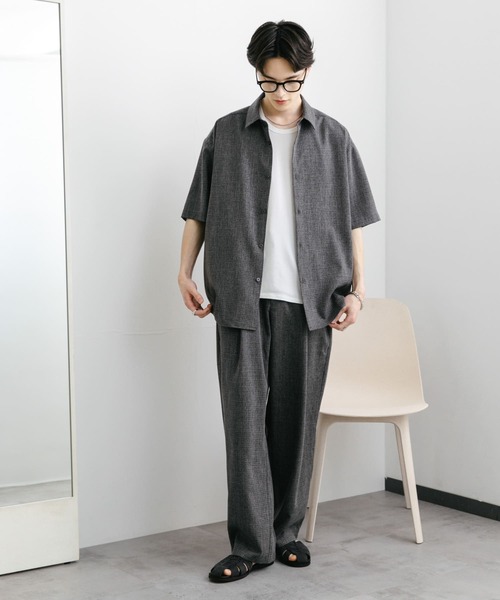 SENSE OF PLACE by URBAN RESEARCH(センスオブプレイスバイアーバンリサーチ)の「メランジタックワイドパンツ(その他パンツ・メンズ・ライトベージュ/チャコールグレー/ミント・MEDIUM/LARGE)」の16枚目の写真