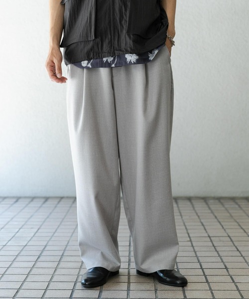 SENSE OF PLACE by URBAN RESEARCH(センスオブプレイスバイアーバンリサーチ)の「メランジタックワイドパンツ(その他パンツ・メンズ・ライトベージュ/チャコールグレー/ミント・MEDIUM/LARGE)」の18枚目の写真