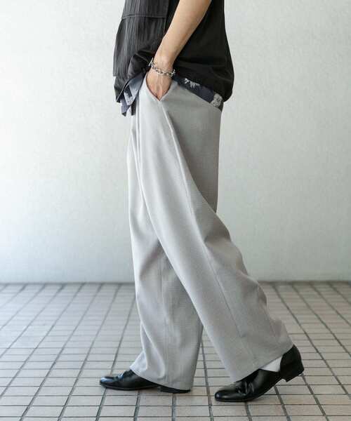 SENSE OF PLACE by URBAN RESEARCH(センスオブプレイスバイアーバンリサーチ)の「メランジタックワイドパンツ(その他パンツ・メンズ・ライトベージュ/チャコールグレー/ミント・MEDIUM/LARGE)」の19枚目の写真