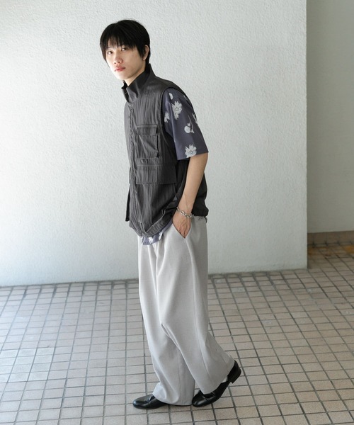 SENSE OF PLACE by URBAN RESEARCH(センスオブプレイスバイアーバンリサーチ)の「メランジタックワイドパンツ(その他パンツ・メンズ・ライトベージュ/チャコールグレー/ミント・MEDIUM/LARGE)」の20枚目の写真