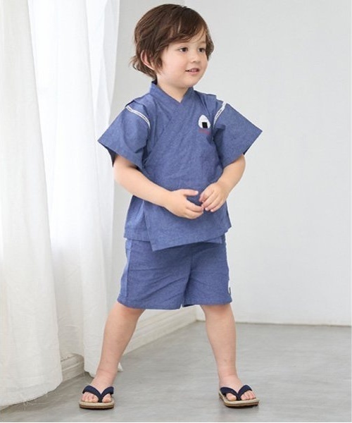 petit main(プティマイン)の「boysアソート甚平(浴衣・キッズ・カラフル/ネイビー/ダークブルー/ブルー・110cm/120cm/90cm/100cm/130cm/80cm)」の1枚目の写真