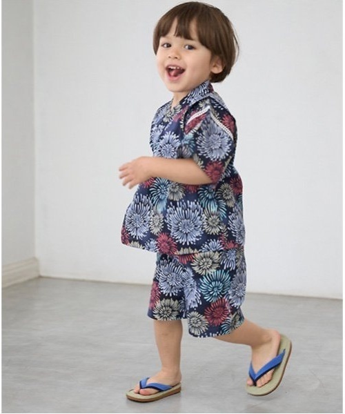 petit main(プティマイン)の「boysアソート甚平(浴衣・キッズ・カラフル/ネイビー/ダークブルー/ブルー・110cm/120cm/90cm/100cm/130cm/80cm)」の7枚目の写真