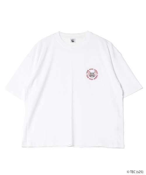 Tom&Jerry(トムアンドジェリー)の「【公式】トムとジェリー 天竺半袖WIDE型ポケTシャツ(Tシャツ/カットソー・レディース・ブルー/グリーン/モカ/オフホワイト・L/M)」の3枚目の写真