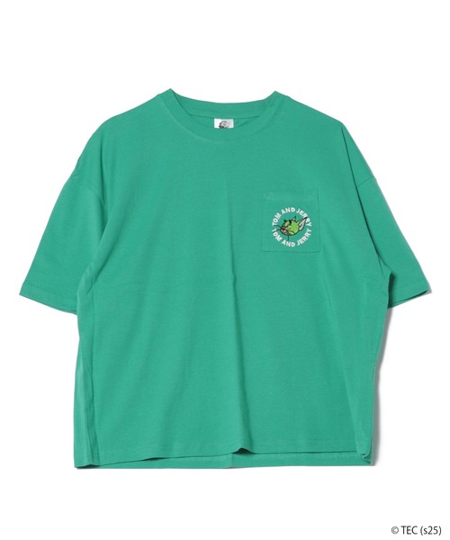 Tom&Jerry(トムアンドジェリー)の「【公式】トムとジェリー 天竺半袖WIDE型ポケTシャツ(Tシャツ/カットソー・レディース・ブルー/グリーン/モカ/オフホワイト・L/M)」の1枚目の写真