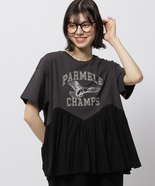 niko and...(ニコアンド)の「フレアヘムプリントTシャツ(Tシャツ/カットソー・レディース・チャコール/レッド/オフホワイト/ブルー・LARGE/MEDIUM)」の16枚目の写真