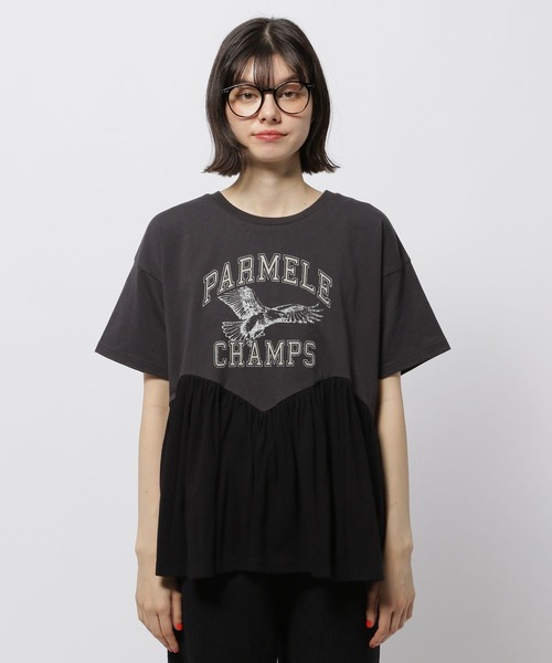niko and...(ニコアンド)の「フレアヘムプリントTシャツ(Tシャツ/カットソー・レディース・チャコール/レッド/オフホワイト/ブルー・LARGE/MEDIUM)」の22枚目の写真