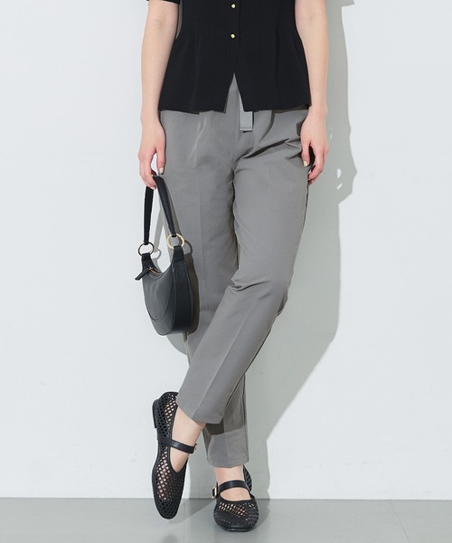 coca(coca)(コカ)の「【WEB限定セール】\再入荷/ サッカーテーパードパンツ セットアップ可能/速乾(スラックス・レディース・ネイビー/ブラック/グレー・S/L/M)」の3枚目の写真