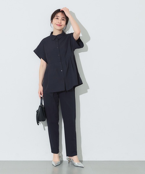 coca(coca)(コカ)の「【WEB限定セール】\再入荷/ サッカーテーパードパンツ セットアップ可能/速乾(スラックス・レディース・ネイビー/ブラック/グレー・S/L/M)」の5枚目の写真