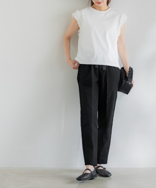 coca(coca)(コカ)の「【WEB限定セール】\再入荷/ サッカーテーパードパンツ セットアップ可能/速乾(スラックス・レディース・ネイビー/ブラック/グレー・S/L/M)」の16枚目の写真