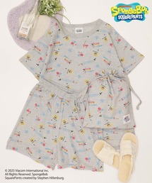 ALWAYS GOOD TIME（オルウェイズグッドタイム）の「JEMORGAN / スポンジ・ボブコレクション　 総柄サーマル半袖３点セット/半袖Ｔ・ショートパンツ・巾着（ルームウェア/パジャマ）」