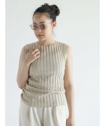 Wide rib sleeveless pullover