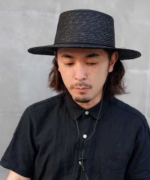 polcadot（ポルカドット）の「コード ロングブリム ストローカンカン帽（ハット・レディース・ベージュ/アイボリー/ブラック・FREE）」の2枚目の写真