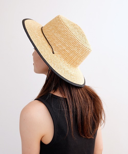 polcadot（ポルカドット）の「コード ロングブリム ストローカンカン帽（ハット・レディース・ベージュ/アイボリー/ブラック・FREE）」の11枚目の写真