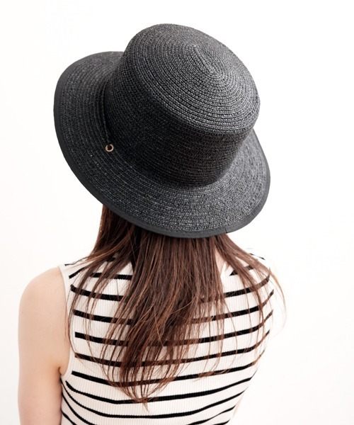 polcadot（ポルカドット）の「コード ロングブリム ストローカンカン帽（ハット・レディース・ベージュ/アイボリー/ブラック・FREE）」の4枚目の写真