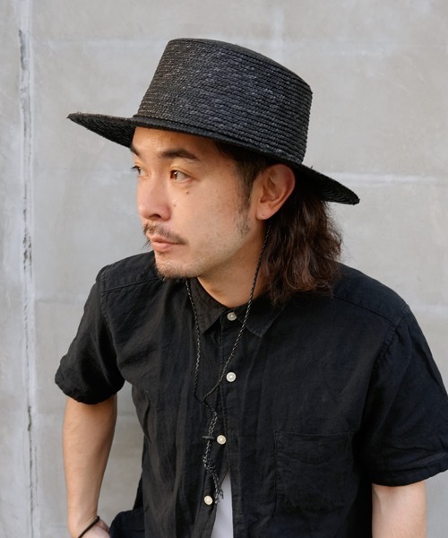 polcadot（ポルカドット）の「コード ロングブリム ストローカンカン帽（ハット・レディース・ベージュ/アイボリー/ブラック・FREE）」の9枚目の写真