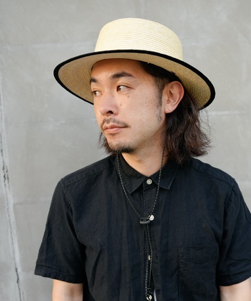 polcadot（ポルカドット）の「コード ロングブリム ストローカンカン帽（ハット・レディース・ベージュ/アイボリー/ブラック・FREE）」の15枚目の写真