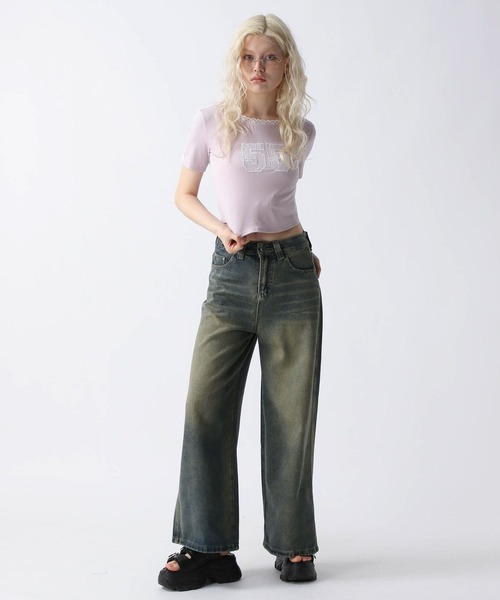 FOREVER 21（フォーエバー トゥエンティーワン）の「【2025SS】ヴィンテージ加工デニムパンツ（デニムパンツ・レディース・ブルー・SMALL/MEDIUM/LARGE）」の4枚目の写真