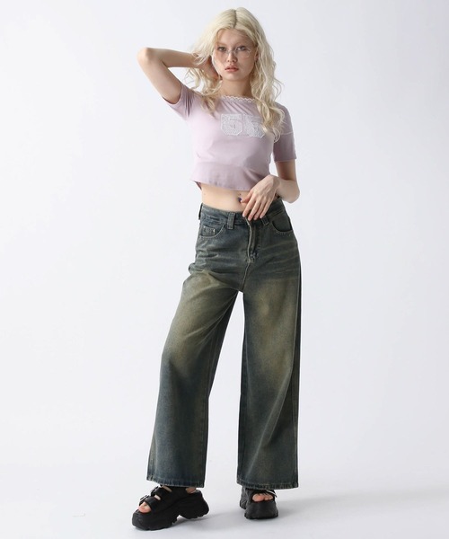 FOREVER 21（フォーエバー トゥエンティーワン）の「【2025SS】ヴィンテージ加工デニムパンツ（デニムパンツ・レディース・ブルー・SMALL/MEDIUM/LARGE）」の3枚目の写真