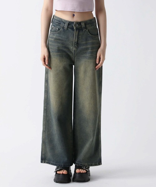 FOREVER 21（フォーエバー トゥエンティーワン）の「【2025SS】ヴィンテージ加工デニムパンツ（デニムパンツ・レディース・ブルー・SMALL/MEDIUM/LARGE）」の2枚目の写真