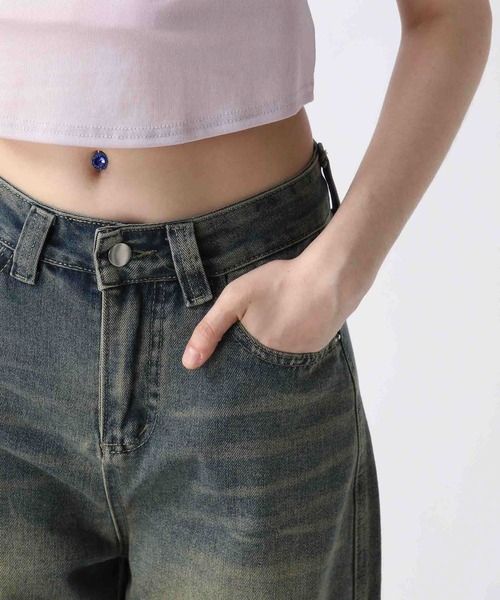 FOREVER 21（フォーエバー トゥエンティーワン）の「【2025SS】ヴィンテージ加工デニムパンツ（デニムパンツ・レディース・ブルー・SMALL/MEDIUM/LARGE）」の15枚目の写真