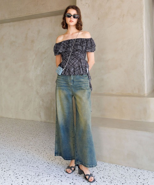 FOREVER 21（フォーエバー トゥエンティーワン）の「【2025SS】ヴィンテージ加工デニムパンツ（デニムパンツ・レディース・ブルー・SMALL/MEDIUM/LARGE）」の10枚目の写真