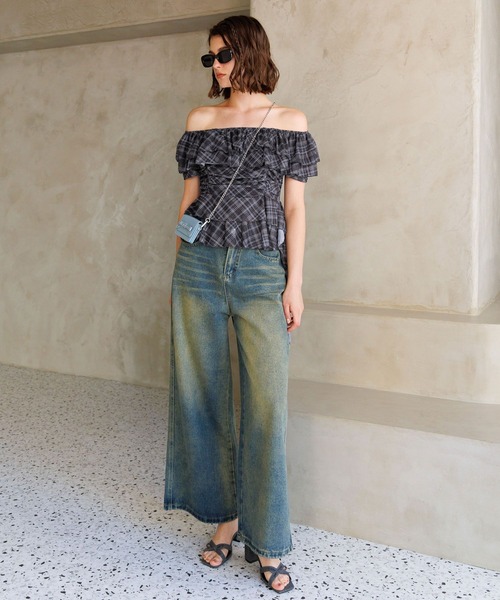 FOREVER 21（フォーエバー トゥエンティーワン）の「【2025SS】ヴィンテージ加工デニムパンツ（デニムパンツ・レディース・ブルー・SMALL/MEDIUM/LARGE）」の9枚目の写真