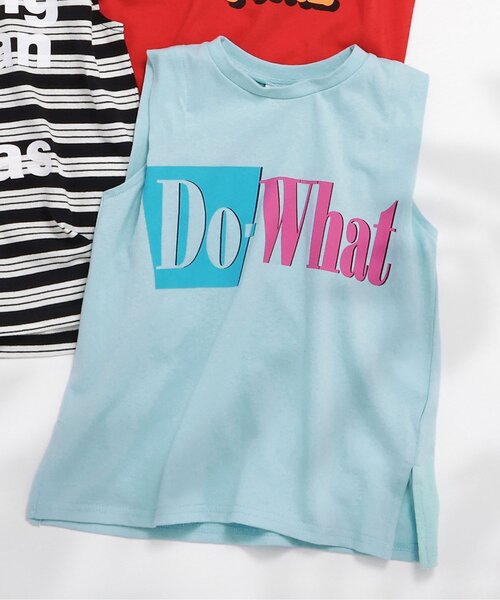 BREEZE（ブリーズ）の「【ジュニア対応】3色3柄ショルダータック タンクトップ（Tシャツ/カットソー・キッズ・ブラック/サックスブルー/レッド・90/100/110/120/130/140/80）」の2枚目の写真