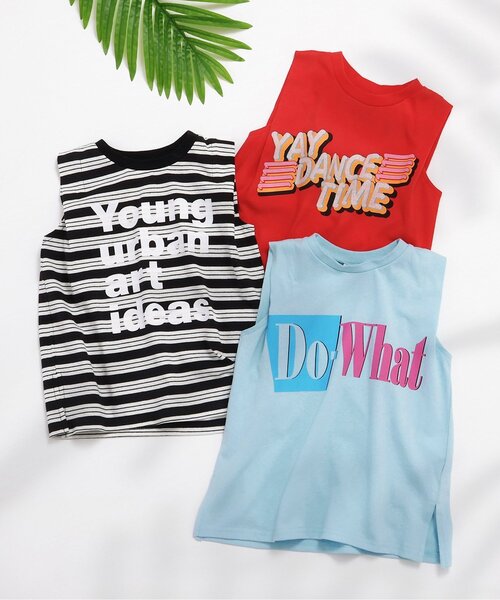 BREEZE（ブリーズ）の「【ジュニア対応】3色3柄ショルダータック タンクトップ（Tシャツ/カットソー・キッズ・ブラック/サックスブルー/レッド・90/100/110/120/130/140/80）」の14枚目の写真