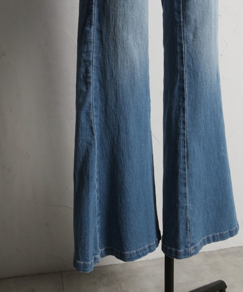 ZOZO限定】バックリボンストレッチデニム美脚オールインワン（つなぎ