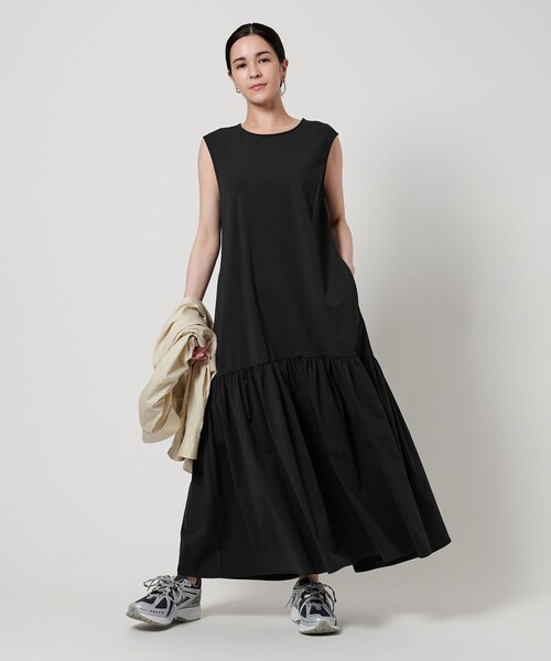 【未使用】BEAUTY&YOUTHギャザーフレアノースリーブマキシワンピ BEAUTY&YOUTH UNITED ARROWS｜ギャザーフレア ノースリーブ