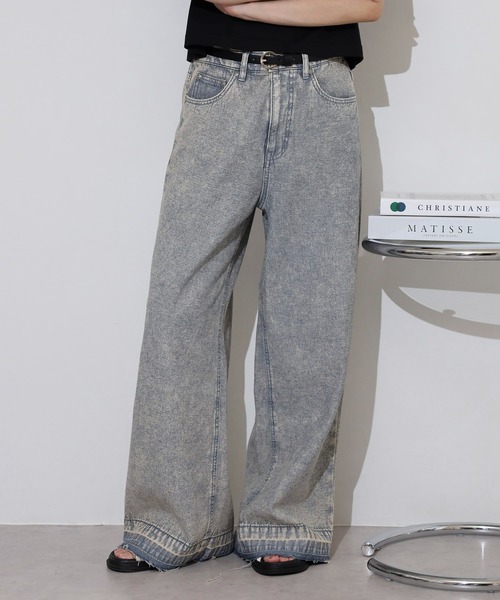 hunch（ハンチ）の「hunch １０オンス　バギーパンツ（デニムパンツ・レディース・ライトブルー/ブルー/ライトインディゴブルー・FREE）」の2枚目の写真