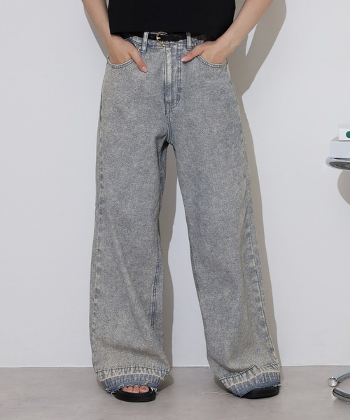 hunch（ハンチ）の「hunch １０オンス　バギーパンツ（デニムパンツ・レディース・ライトブルー/ブルー/ライトインディゴブルー・FREE）」の15枚目の写真