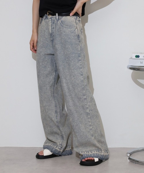 hunch（ハンチ）の「hunch １０オンス　バギーパンツ（デニムパンツ・レディース・ライトブルー/ブルー/ライトインディゴブルー・FREE）」の17枚目の写真