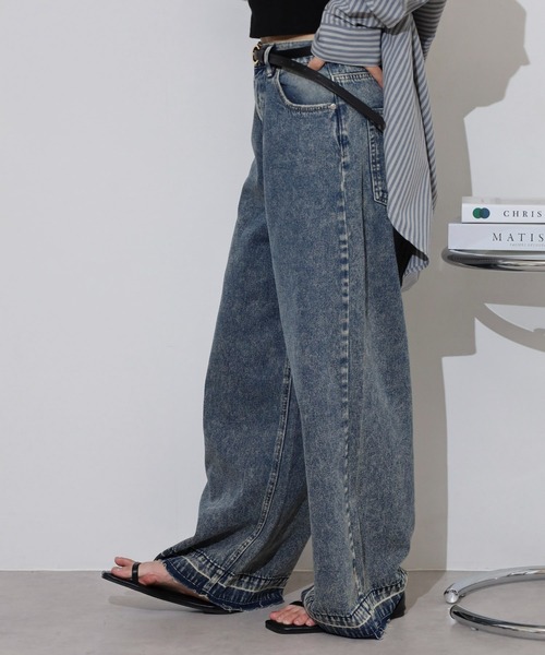 hunch（ハンチ）の「hunch １０オンス　バギーパンツ（デニムパンツ・レディース・ライトブルー/ブルー/ライトインディゴブルー・FREE）」の10枚目の写真