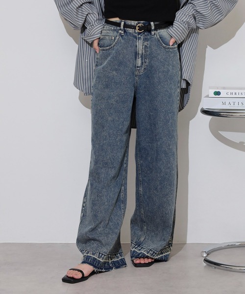 hunch（ハンチ）の「hunch １０オンス　バギーパンツ（デニムパンツ・レディース・ライトブルー/ブルー/ライトインディゴブルー・FREE）」の20枚目の写真